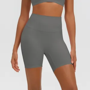 Pantaloncini yoga vita alta nude donna traspiranti pancia piatta fitness sportivi
