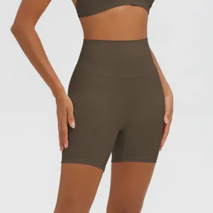 Pantaloncini da yoga a vita alta da donna, pantaloncini sportivi fitness modellanti.