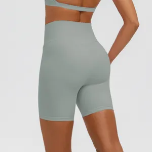 Pantaloncini yoga vita alta donna nude, traspirante controllo pancia fitness push up.