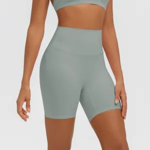 Pantaloncini da yoga a vita alta senza cuciture, traspiranti ed elastici per palestra.