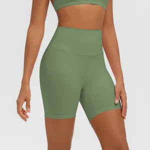 Pantaloncini da yoga a vita alta per donna, fitness sportivi contenitivi pancia.