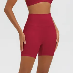 Pantaloncini da yoga a vita alta da donna fitness traspiranti pancia piatta sportivi