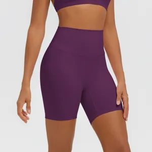 Pantaloncini da yoga a vita alta da donna, traspiranti fitness sport pantaloncini sportivi.