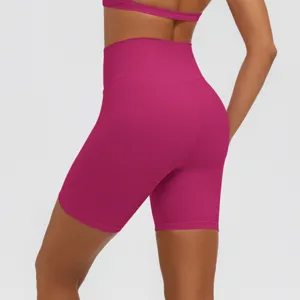 Pantaloncini da yoga a vita alta da donna, pantaloncini sportivi fitness comodi.