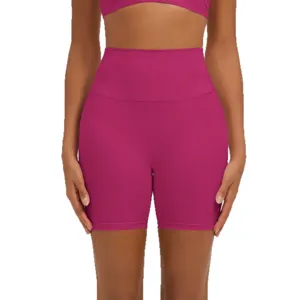Donna vita alta fitness yoga pantaloncini traspirante atletico biker shorts controllo pancia