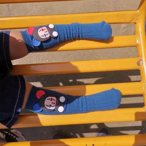Süße Cartoon-Clown-Muster gerippte Baumwollsocken für Kleinkinder stylische Outdoor-Kleidung