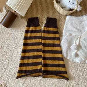 Gestreckte Strick Beinwärmer Y2K Vintage gemütliche warme Winter Mode Waden Socken