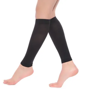 Manchons de compression pour mollets noirs pour sport et varices, protections de jambes confortables.