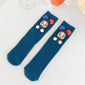 Niedliche Cartoon Clown Rippen WadenSocken für Kinder stylische Kleinkind Mode Socken