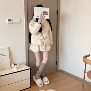 Mujeres Invierno Espesado Calentadores de Pierna de Punto de Cable Casual Color Sólido Polainas Largas Cómodo Térmico Moda Accesorios de Calcetas