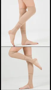 Calze compressive ad alta elasticità, calzini medici a punta aperta per la salute delle gambe.
