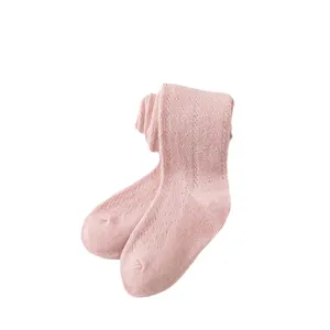 Collant a rete per neonato rosa collant unicolore carino con piedi per estate