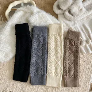 Calentadores de pierna de punto grueso de invierno abrigados moda accesorios mujer