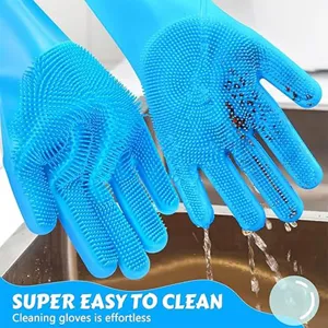 Silikon Haustier Bad Massage Handschuhe, doppelseitige weiche Reinigungsbuerste fuer Fellpflege.