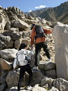 Outdoor multi-functional lightweight mountaineering backpack, large capacity folding travel hiking bag.