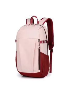 Large capacity casual backpack in pink and burgundy for everyday outdoor and school use.