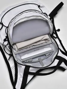 Lightweight breathable outdoor sports hiking running backpack with multiple storage compartments.