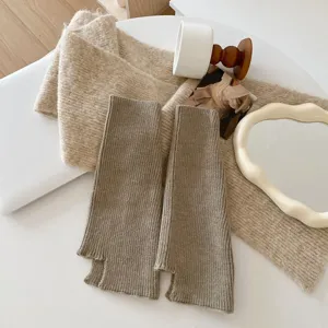 Knitted leg warmers for women autumn winter warm Japanese JK Y2K style slit design fashion socks