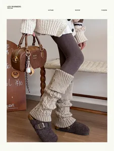 cable knit foldover button leg warmers autumn winter thick warm cozy boot cuffs socks