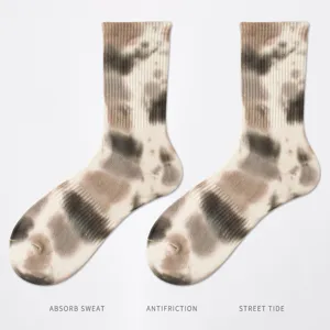 Calcetines hombre tie dye estilo callejero algodón transpirable cómodo deportivo moda