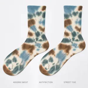 Calcetines tie-dye hombre otono casual transpirables streetwear algodon moda comodos