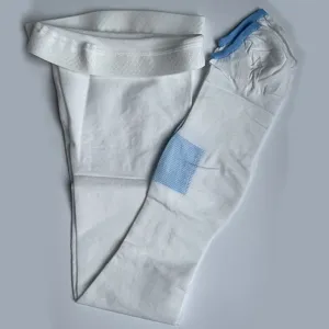 Detail view of white anti-embolism compression stockings with open toe and silicone grip band.
