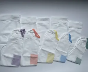 Anti-embolism compression white socks detail view showcasing elastic breathable fabric