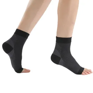 Chaussettes de compression pour la cheville, protection sport, manchons de pieds noirs.