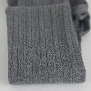Medias gruesas punto trenza mujer invierno calidas gris oscuro leggings suaves comodos