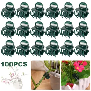 Clips de Support de Plante en Plastique Pinces de Tige Vertes pour Légumes Fleurs Vigne Grimpante Outils de Jardinage