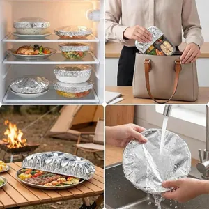 Couvercle en aluminium réutilisable pour aliments bol isolant protection cuisine pro.