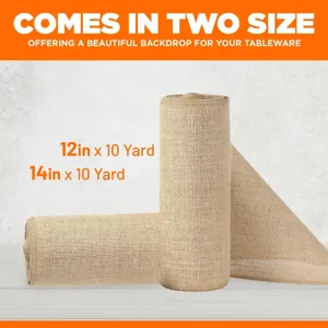 Natuurlijke jute stof rol tafelloper voor huwelijk feest rustieke huisdecoratie 10 yard