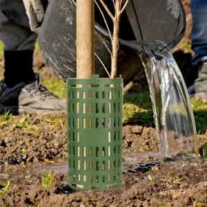 Protector de árboles de plástico verde ajustable para brotes de jardín, valla de protección.