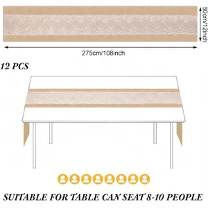 Jute kant tafelrenner 275x30cm 12st rustieke bruiloft feest eettafel decoratie