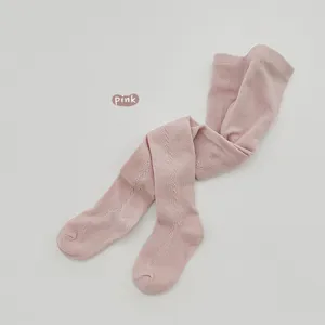 Collant lavorati a maglia rosa per bambini primavera estate traspiranti leggings
