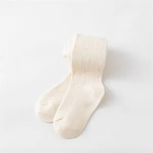 Collant a rete ultra sottile per neonati, leggings a piedi tinta unita senza cuciture.