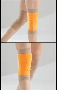 Thermal fleece-lined knee brace for joint warmth, elastic support sleeve design.