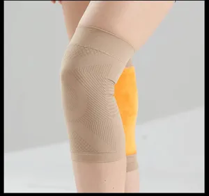 Thickened warm knee brace for joint pain relief, comfortable knitted thermal support pad.