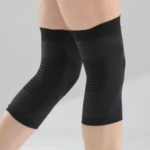 Black compression knee sleeves for joint support pain relief warm knitted leg braces sports