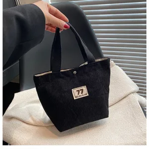 Zware ribfluwelen handtas tote minimalistische casual lunchtas stijlvolle retro draagbare cosmetische etui