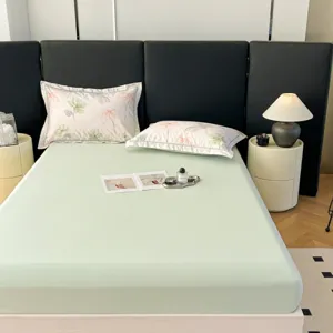 Katoenen bedrukte hoeslaken voor comfortabele matrasdekking fris ontwerp enkel stuk hoofdaanzicht