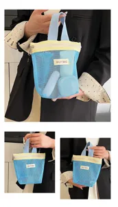 Netz-Bonbonfarben Kosmetiktasche tragbare Make-up-Tasche atmungsaktiver Kulturbeutel Organizer