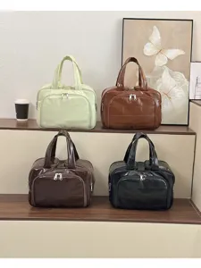 Multi-functional large capacity cosmetic bag, portable travel toiletry storage case details.