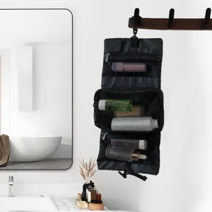 Borsa da Toeletta Minimalista in Tessuto Oxford Impermeabile Organizer per Cosmetici da Viaggio Borsa da Toeletta Sospesa Con Gancio Per Donne Uomini