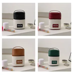 Stylish PU leather cosmetic bag with color block design, large capacity and portable.