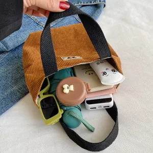 Corduroy Shopper Grote Capaciteit Handtas Retro Bento Tas Casual Dagelijkse Tas