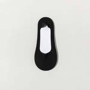 Women black solid color no show invisible boat socks thin low cut liner socks main view