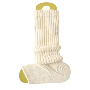 Women casual warm knit footless leg warmers solid color winter cozy slouch boot socks