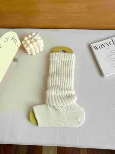 Women thick knitted leg warmers autumn winter cozy solid color footless slouch socks cover