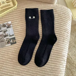 Chaussettes épaisses et chaudes en cachemire femme hiver mignonnes molletonnées thermiques